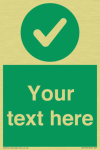 Custom green background, green circle with tick